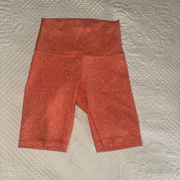 Lululemon Wunder Train High-Rise Short 6" br Sz 2 Warm Coral Orange Athletic - Picture 1 of 6